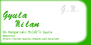 gyula milan business card